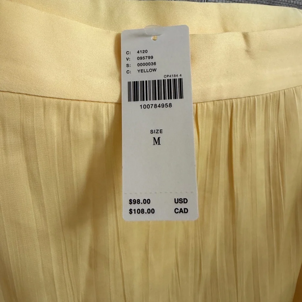 NWT new medium Anthropologie Maeve ruffle mini skirt yellow wrap tie